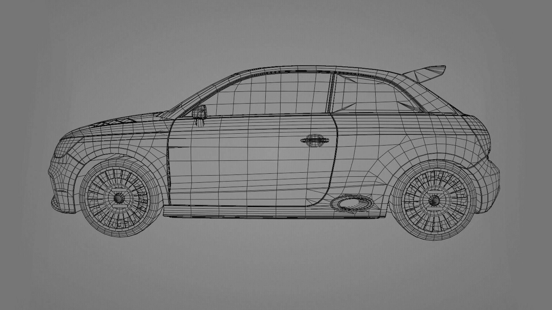 Audi A1 Quattro Low-poly 3D model_9