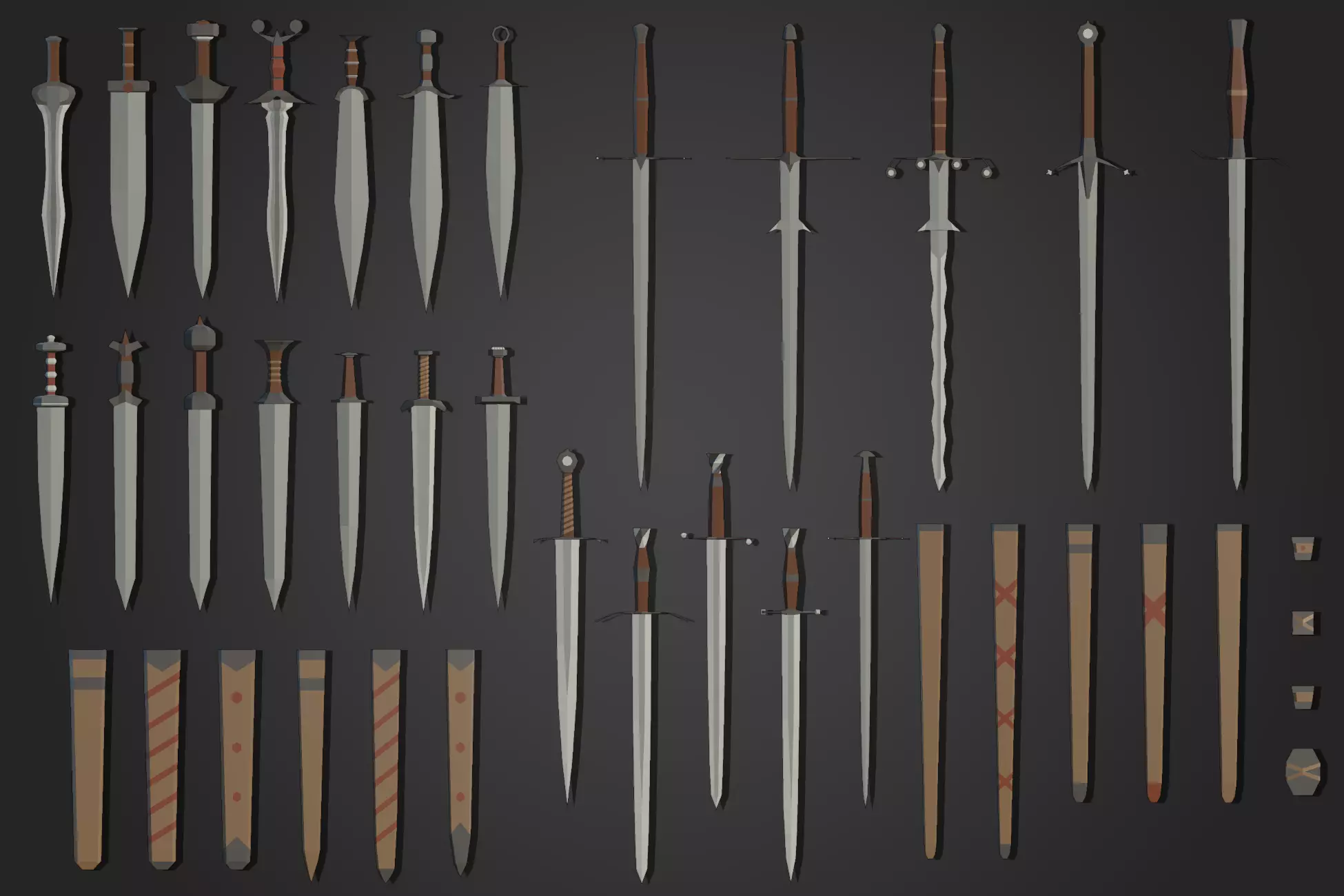 Low Poly Sword Pack 1 Low-poly 3D model