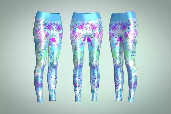 Girls Sports Leggings-Sporty Print