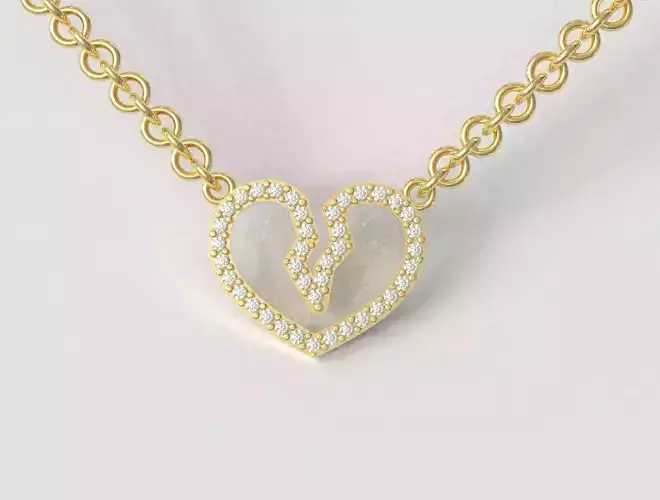 Broken Heart Diamond Necklace