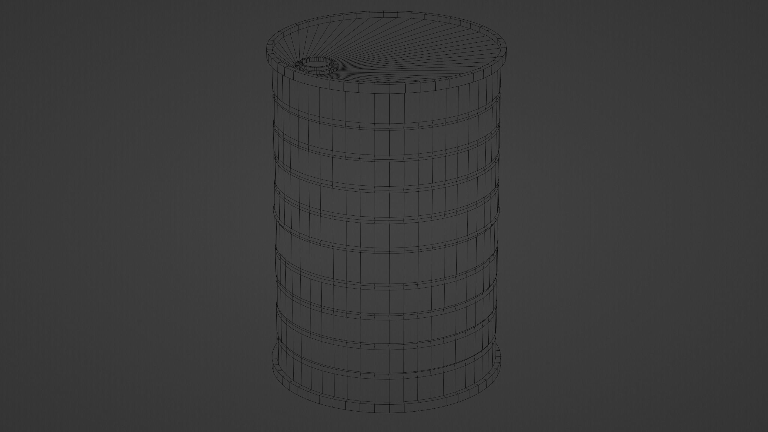 Metal Barrel Low-poly 3D model_4