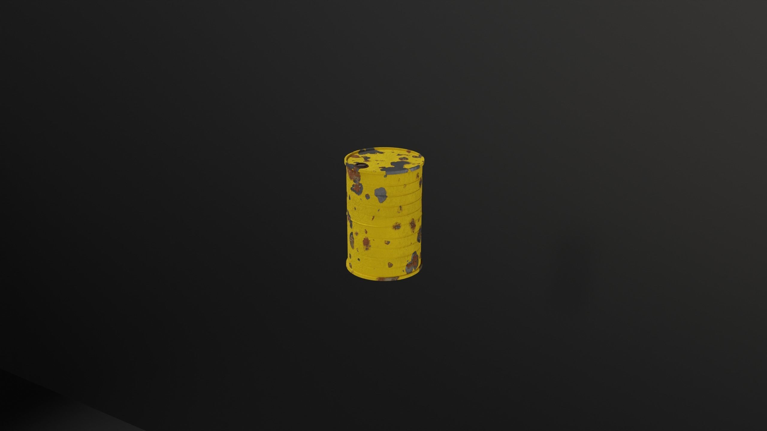 Metal Barrel Low-poly 3D model_2