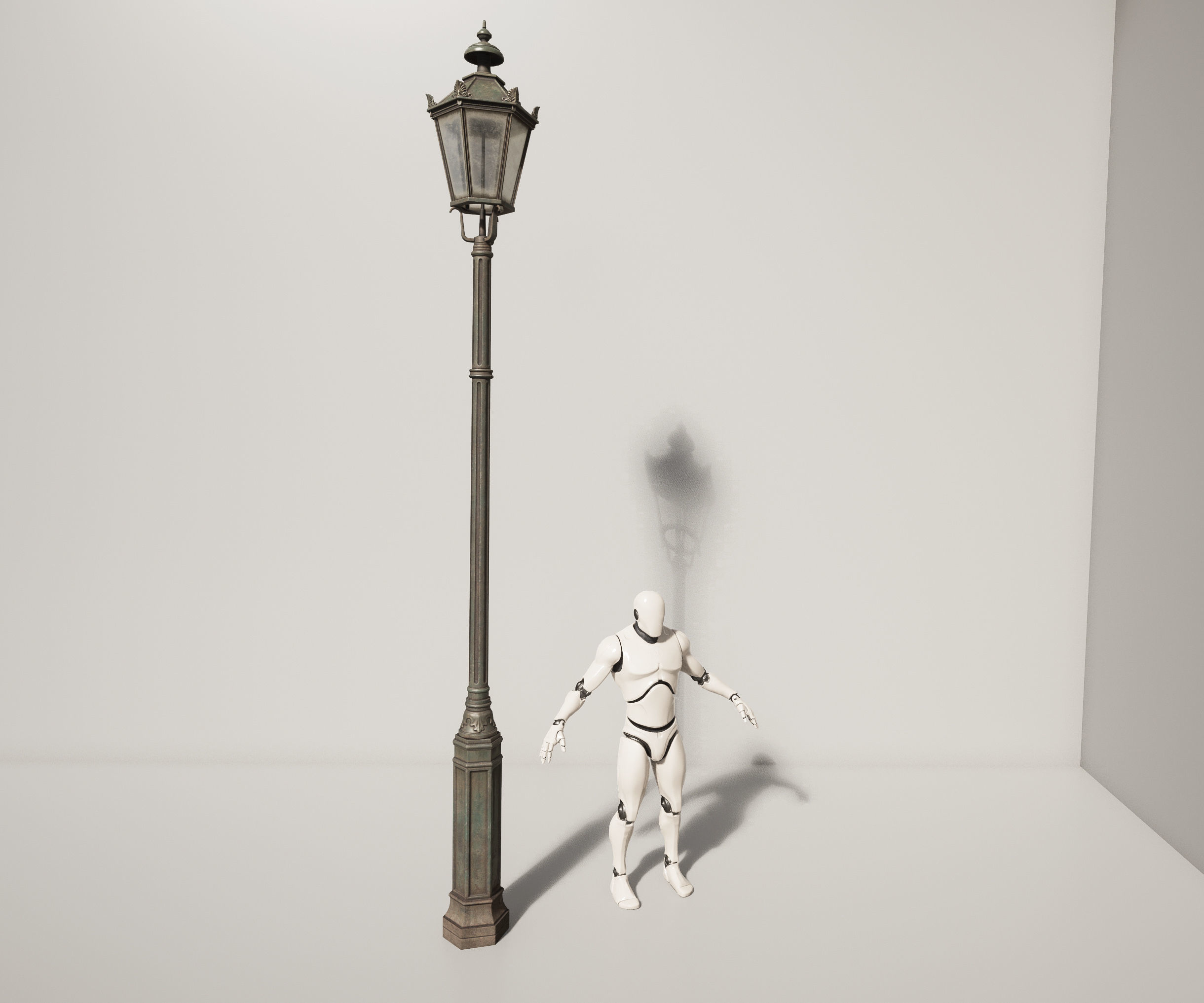 Old street lamp Low-poly 3D model_5