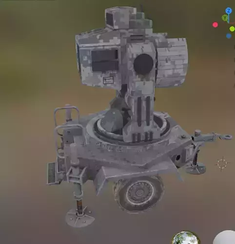 laser turret  Low-poly 3D model