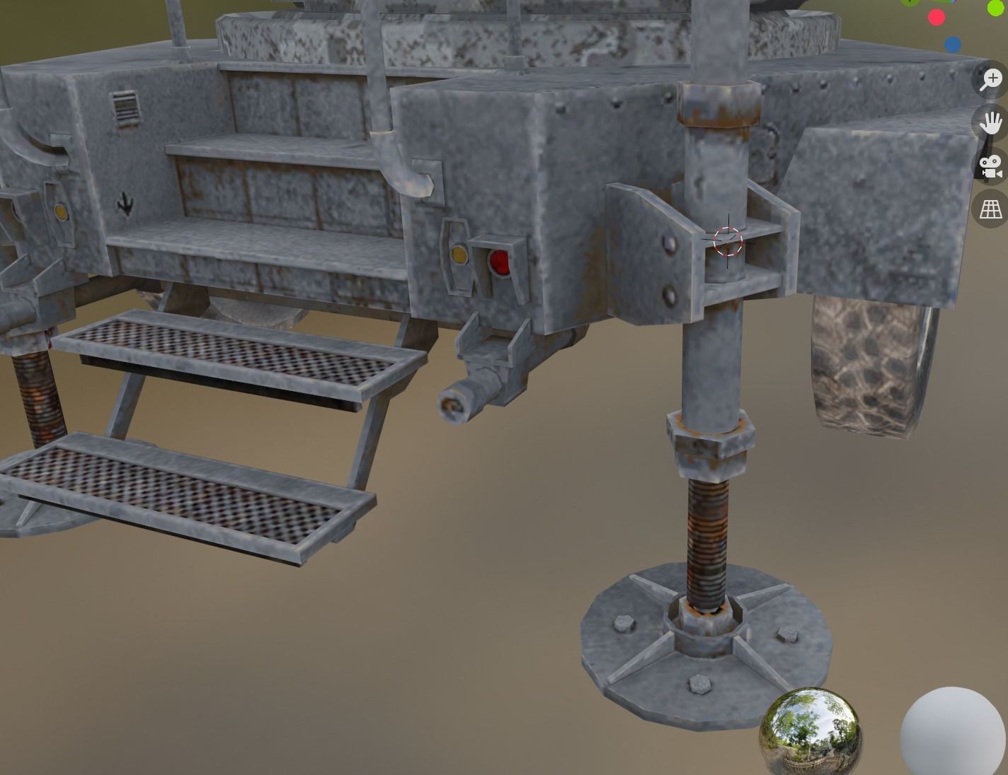 laser turret  Low-poly 3D model_3