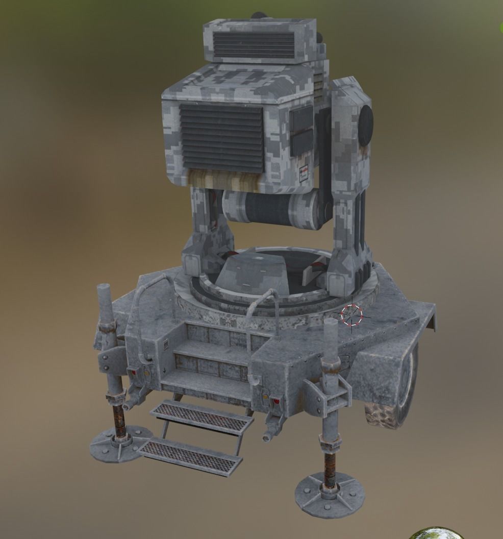 laser turret  Low-poly 3D model_2