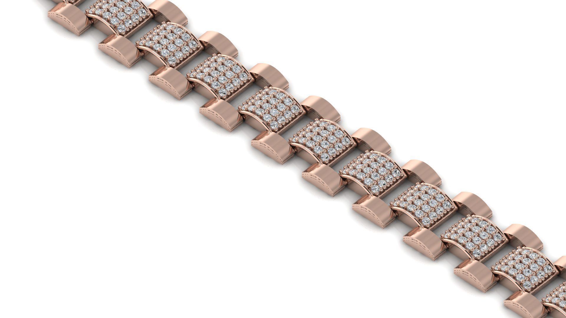 HIGH QUALITY DIAMOND BRACELET LINK JEWELRY 3D print model_1