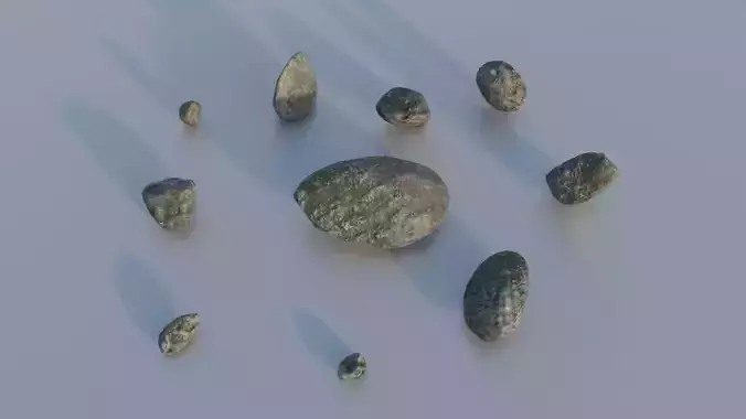 Low Poly River Rocks 01