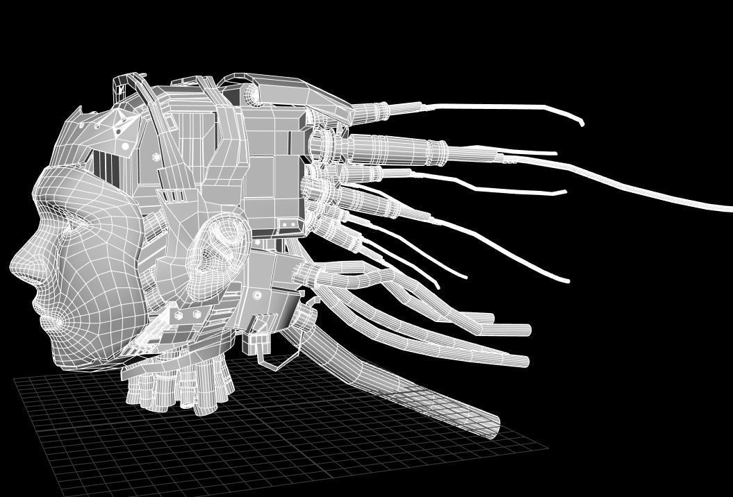Hard Surface Robot Head pack 3D model  3D model_1