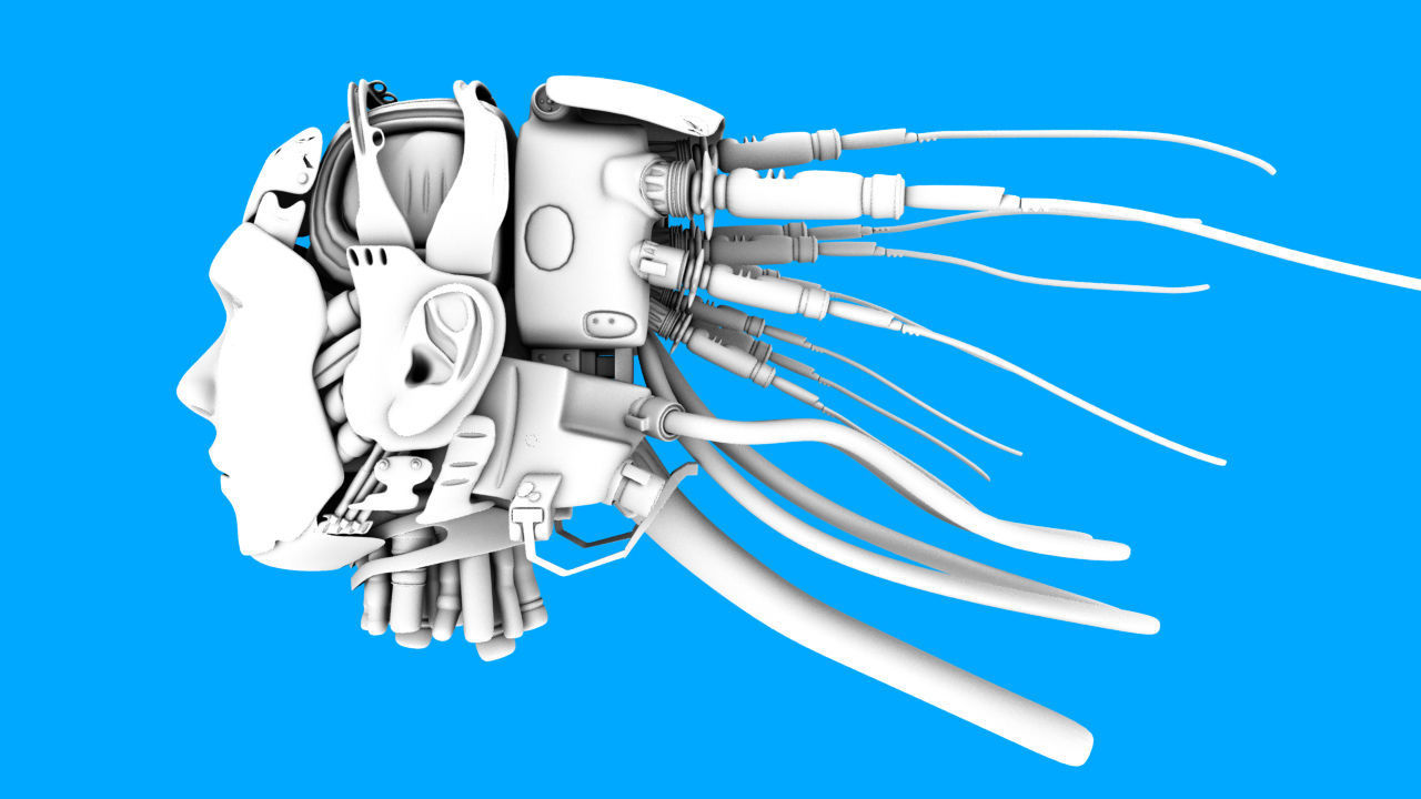 Hard Surface Robot Head pack 3D model  3D model_2