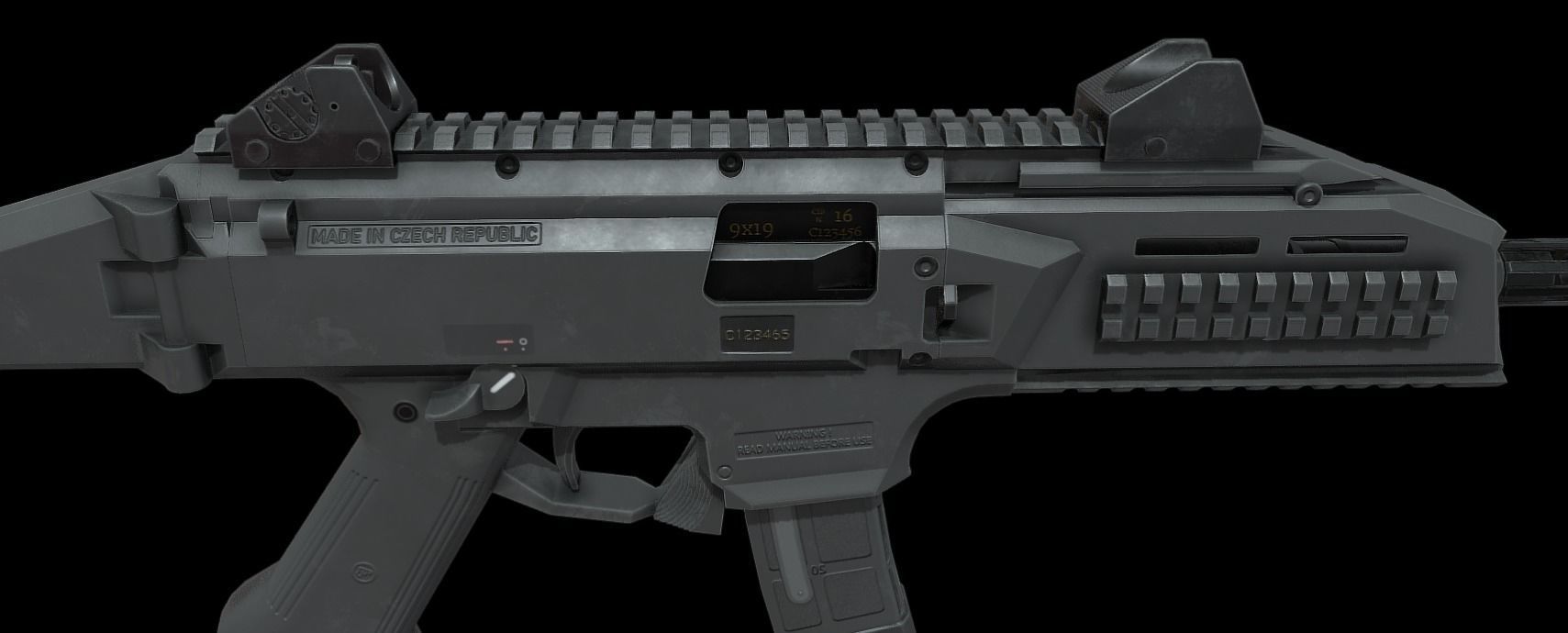 CZ Scorpion EVO 3 Low-poly 3D model_9