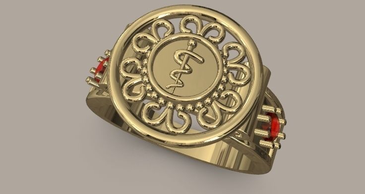 graduation ring 3D print model_4