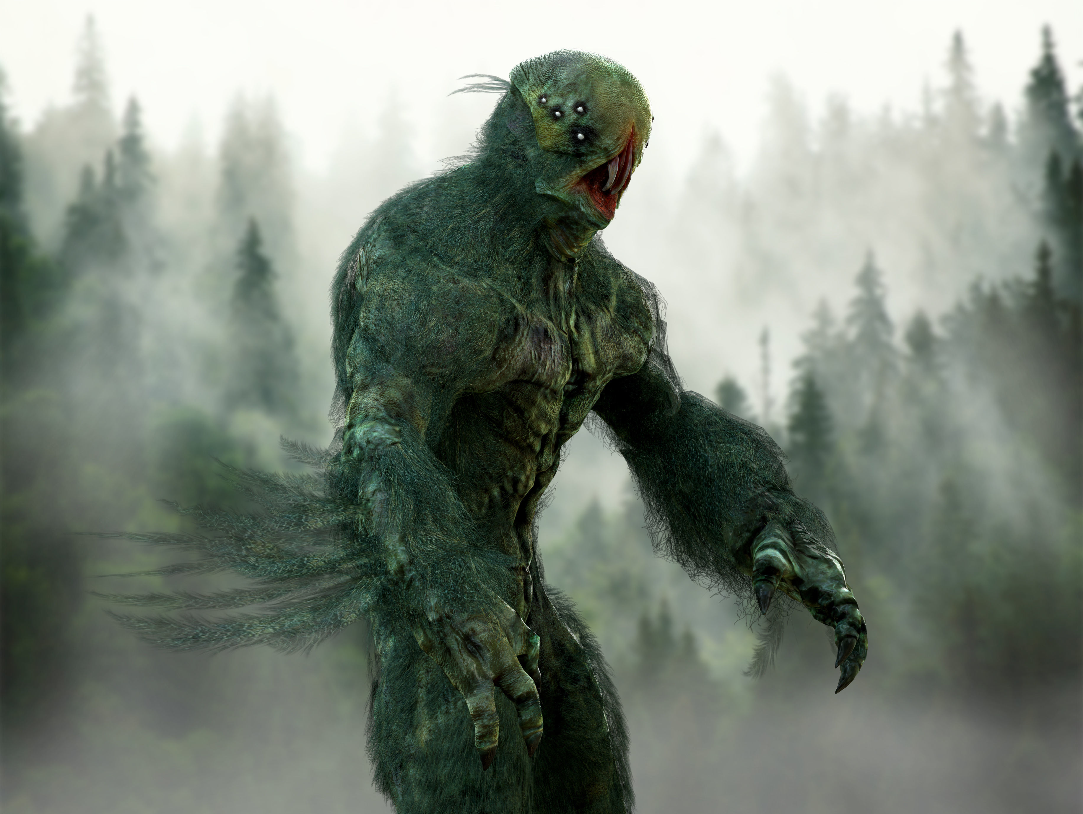 Forest Beast Low-poly 3D model_9