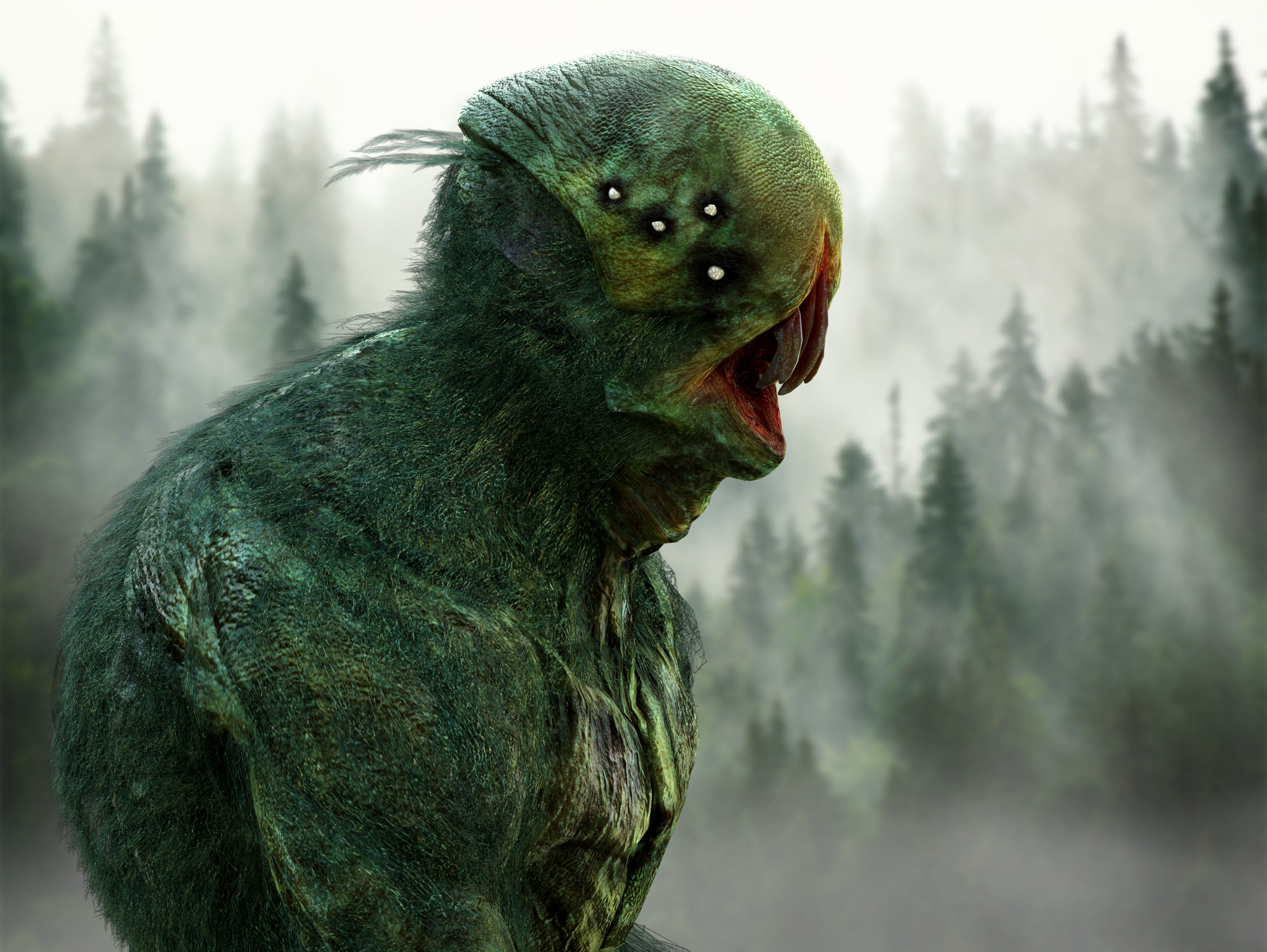 Forest Beast Low-poly 3D model_2