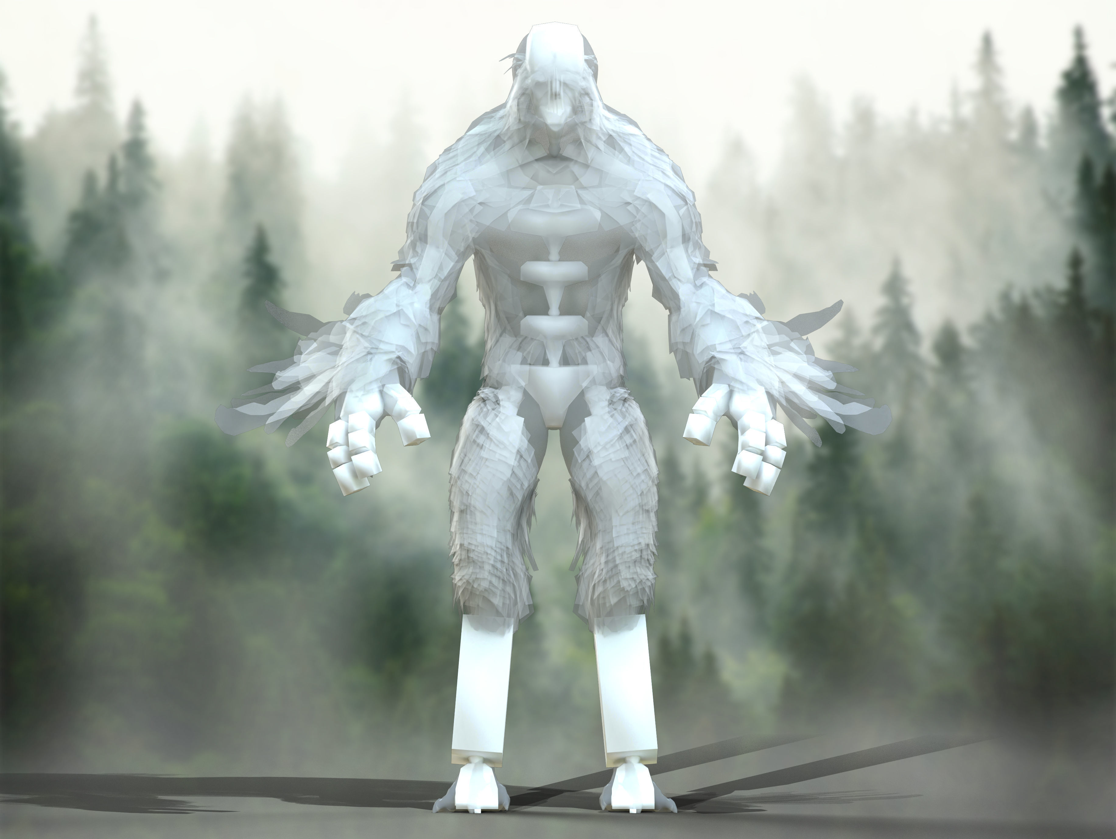 Forest Beast Low-poly 3D model_10