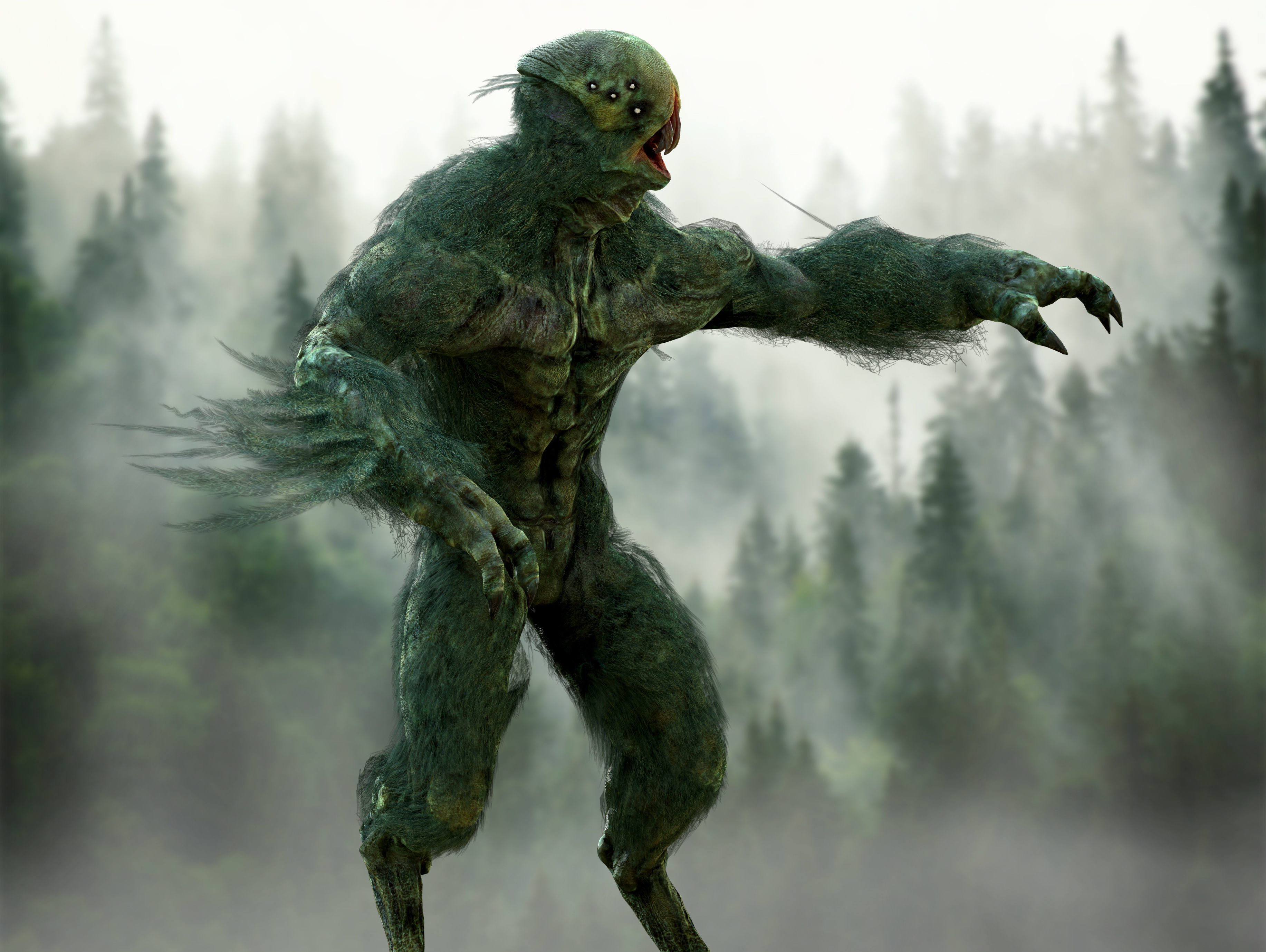 Forest Beast Low-poly 3D model_3