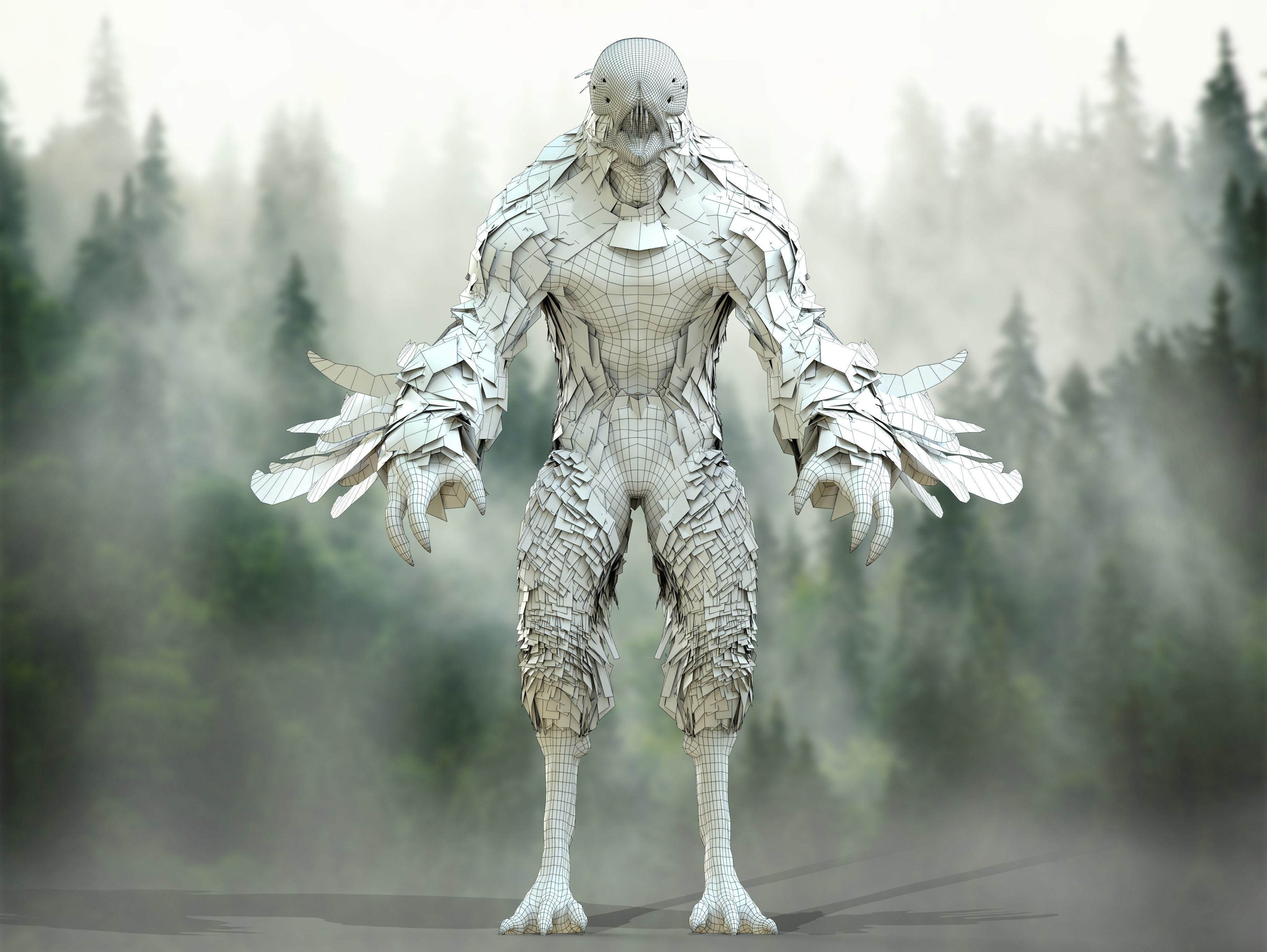 Forest Beast Low-poly 3D model_11