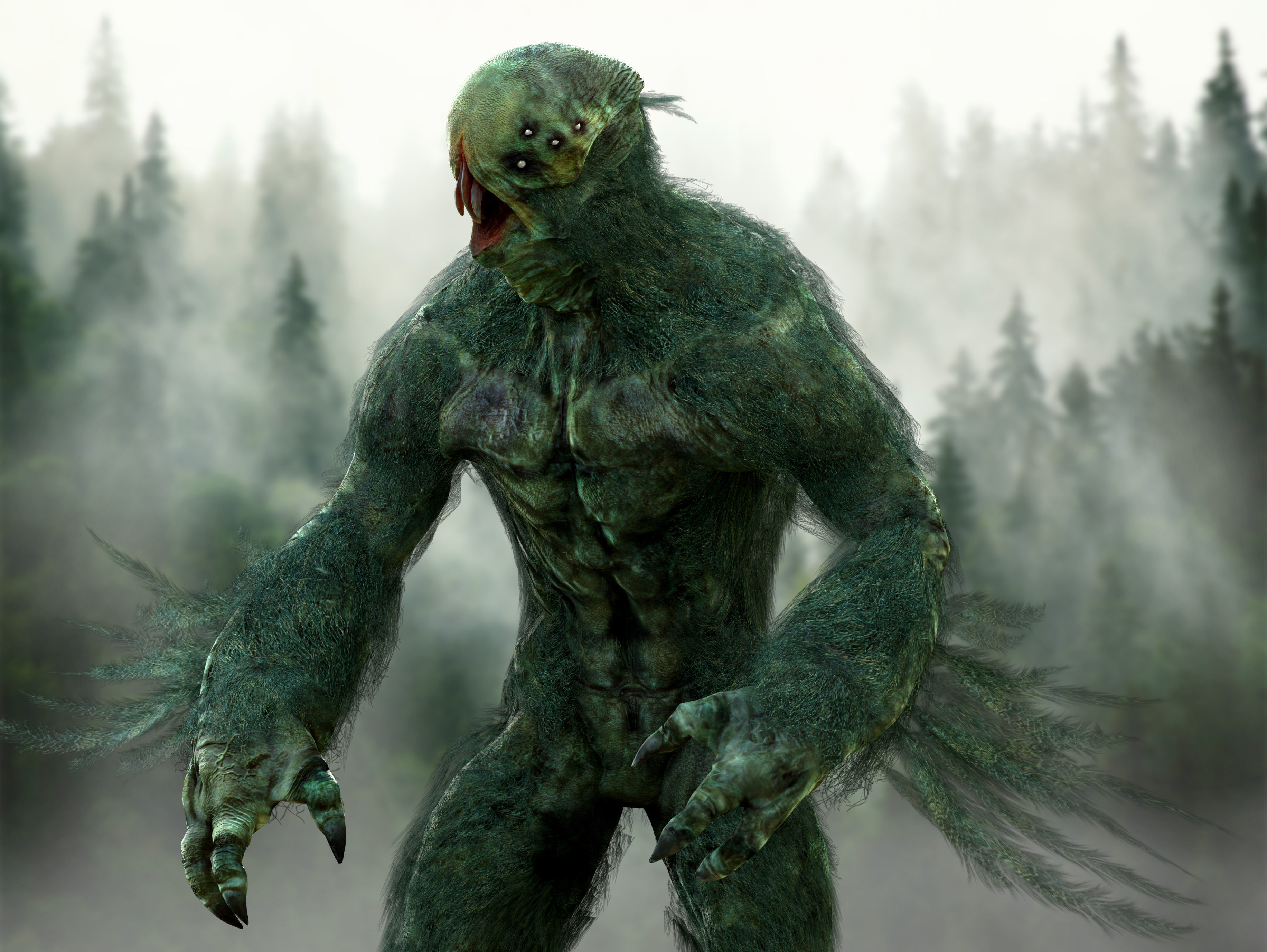 Forest Beast Low-poly 3D model_7