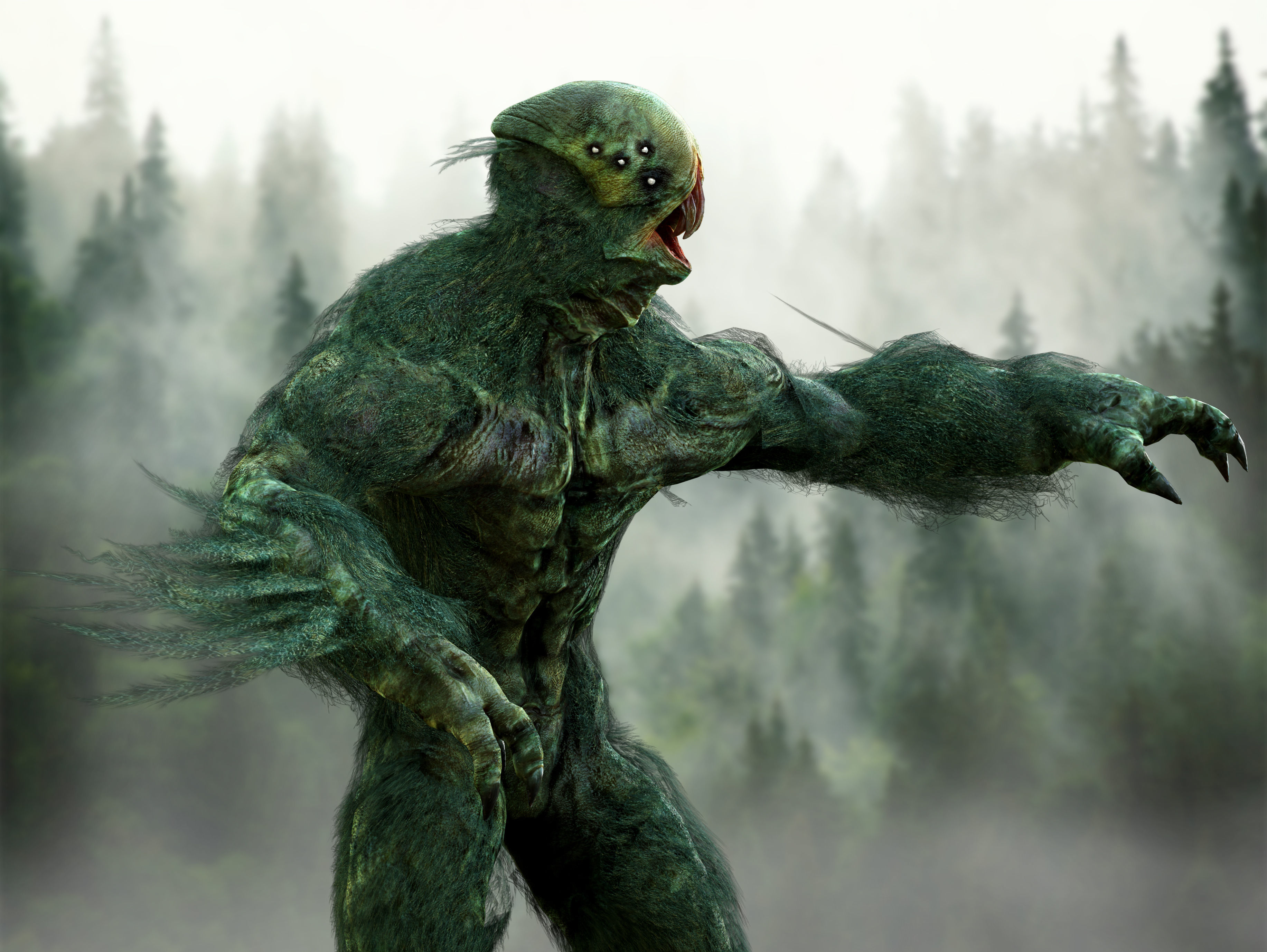 Forest Beast Low-poly 3D model_8