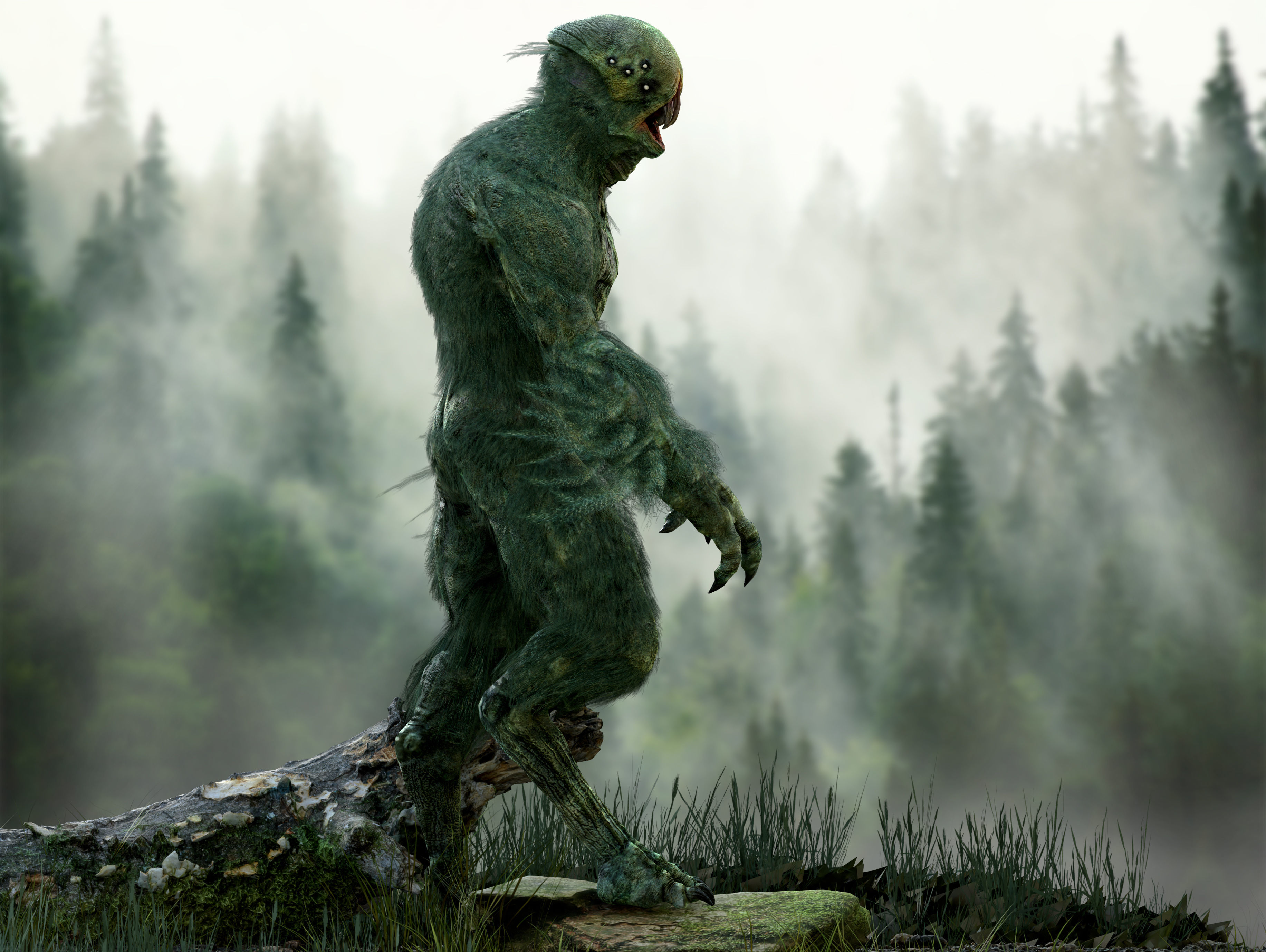 Forest Beast Low-poly 3D model_6