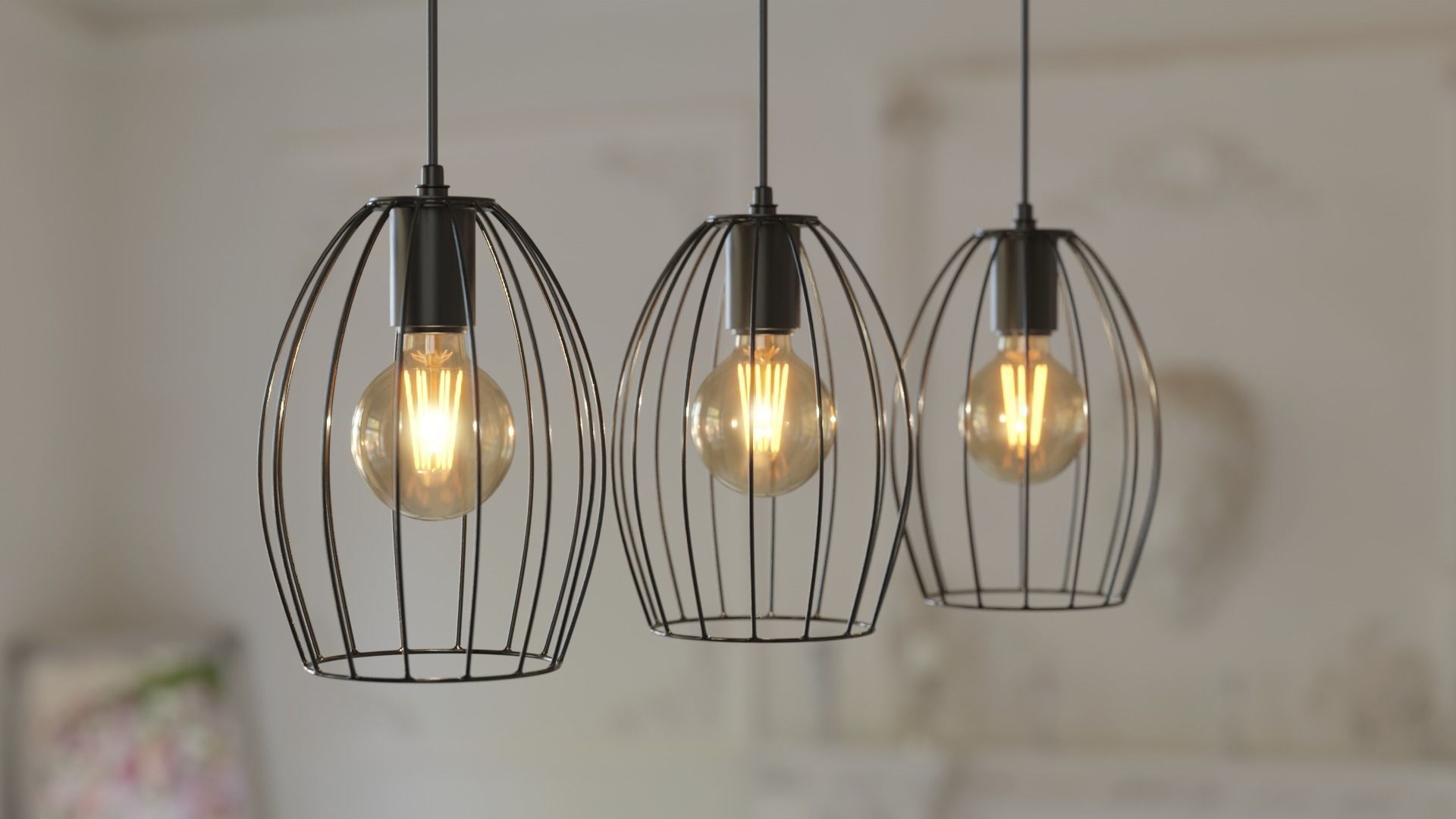 10 Collection Pendant Steel Lamps 3D model_6