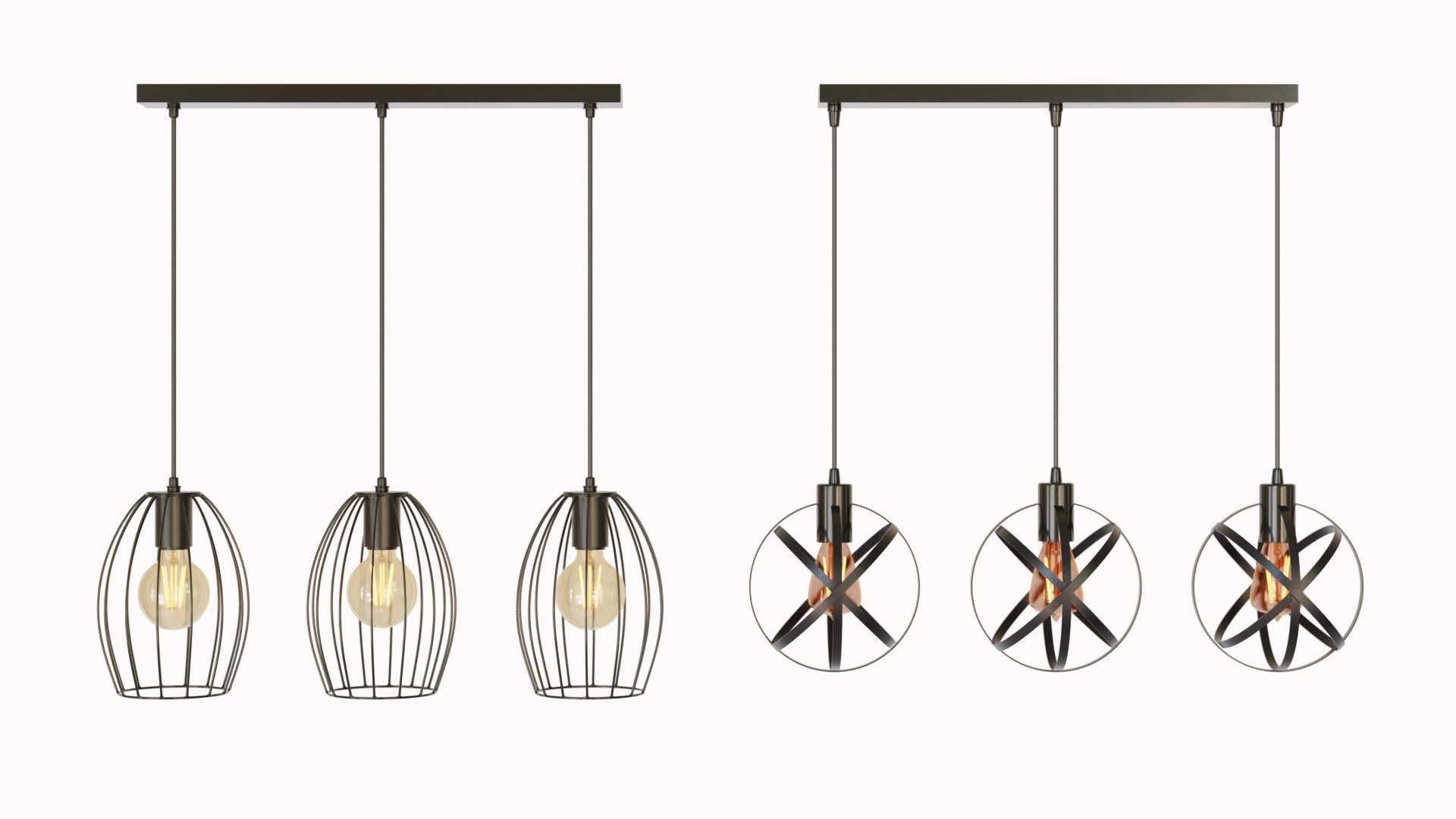 10 Collection Pendant Steel Lamps 3D model_18