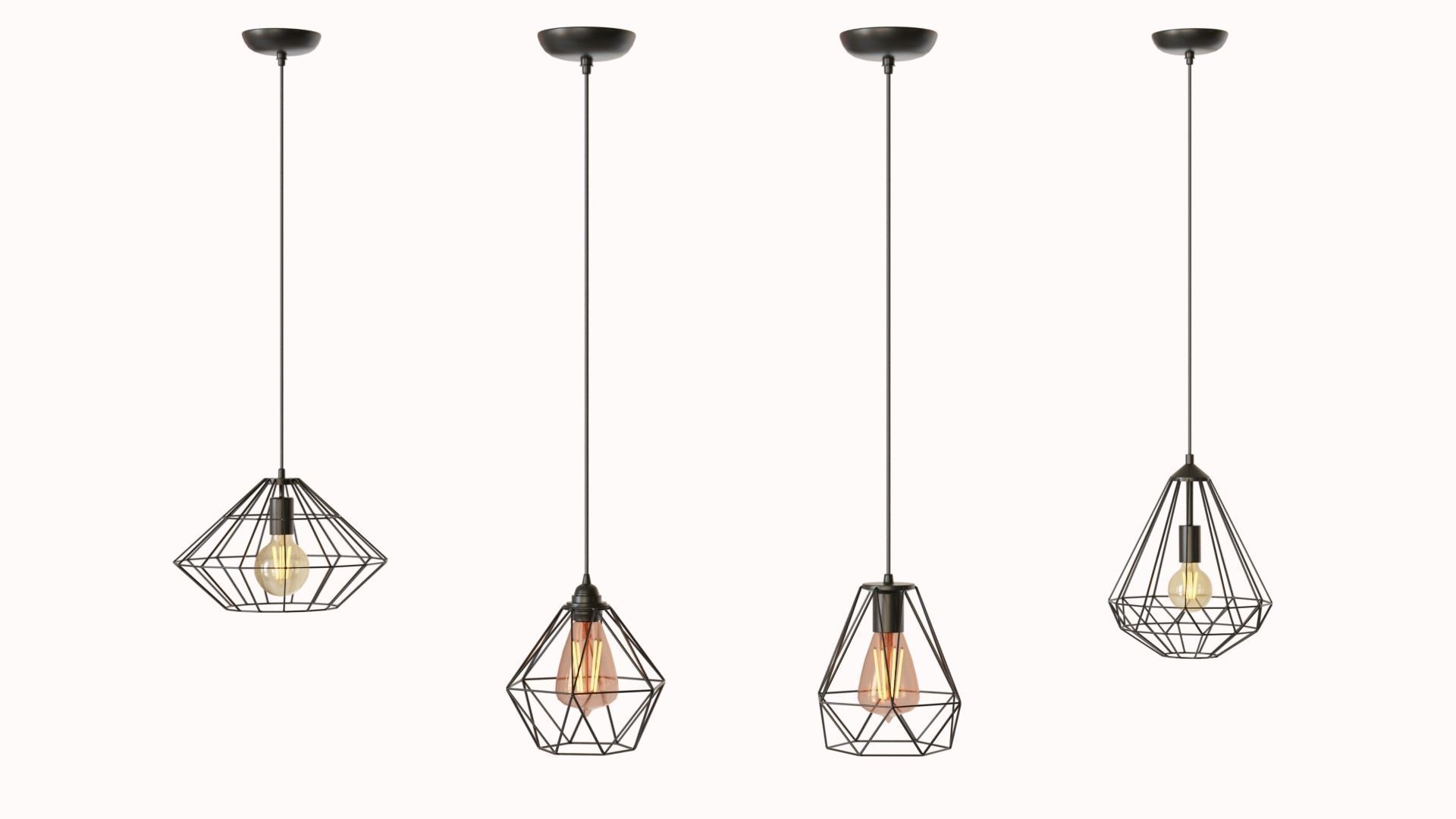 10 Collection Pendant Steel Lamps 3D model_17