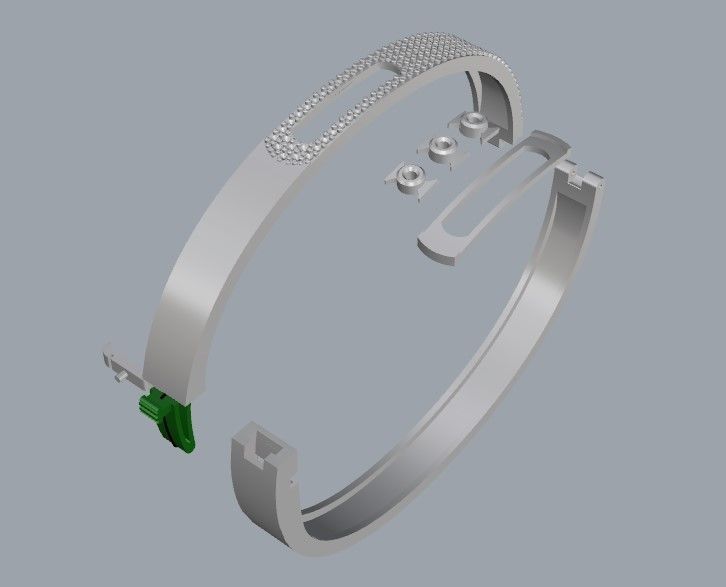 Mesika bracelet 3D print model_2