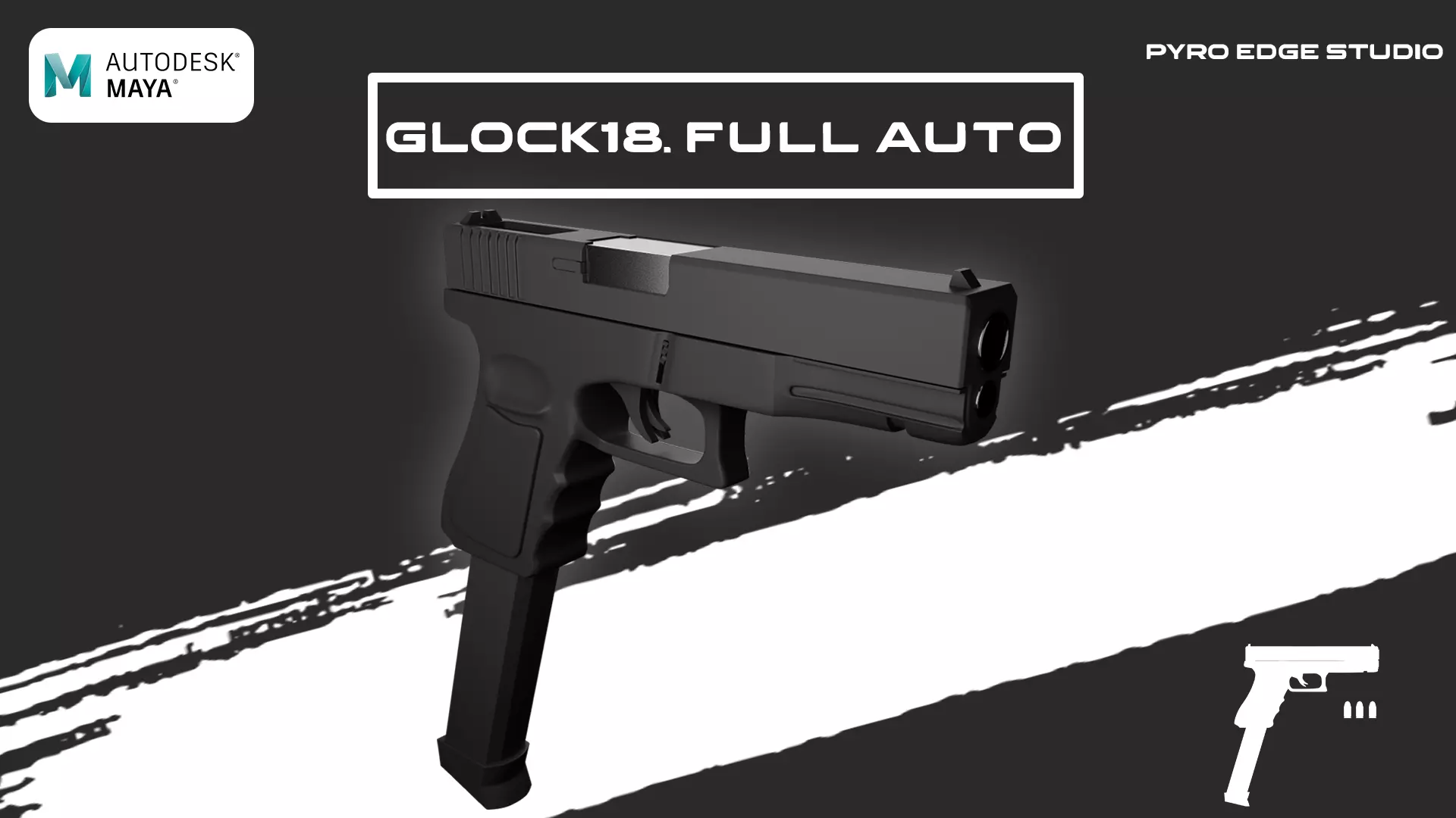 GLOCK18 FULL AUTO FULLY RIGGED 3D model_0