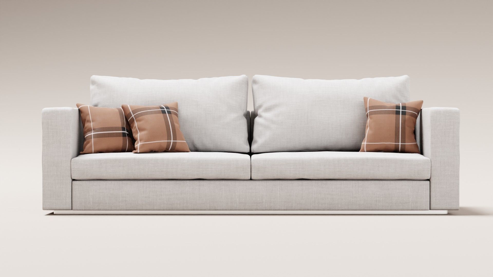 Modern Couch Sofa 3-seater Light 3D model_2