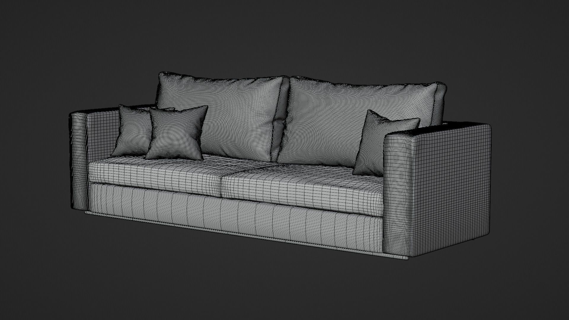 Modern Couch Sofa 3-seater Light 3D model_6