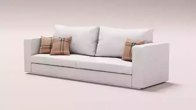 Modern Couch Sofa 3-seater Light 3D model