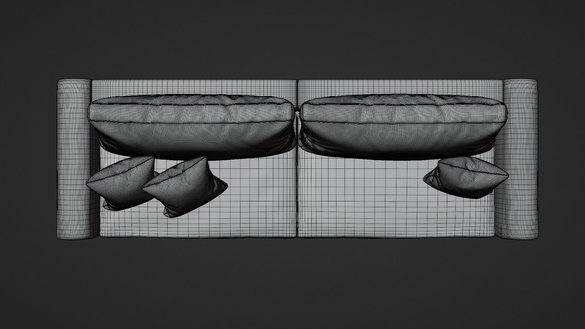 Modern Couch Sofa 3-seater Light 3D model_9