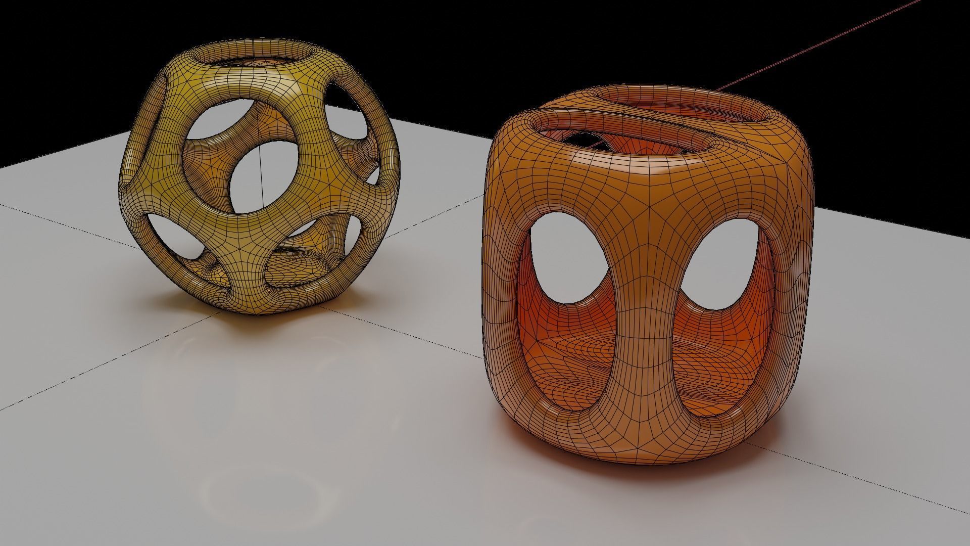 Geometric Containers Cage Vases 3D print model_7
