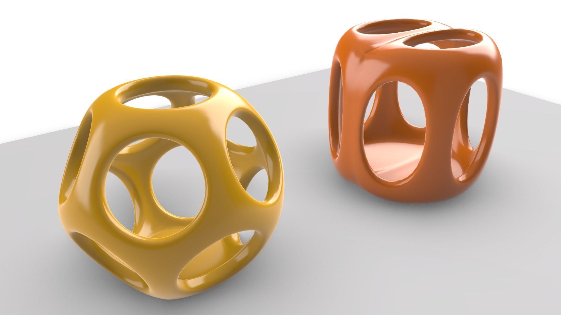Geometric Containers Cage Vases 3D print model_32