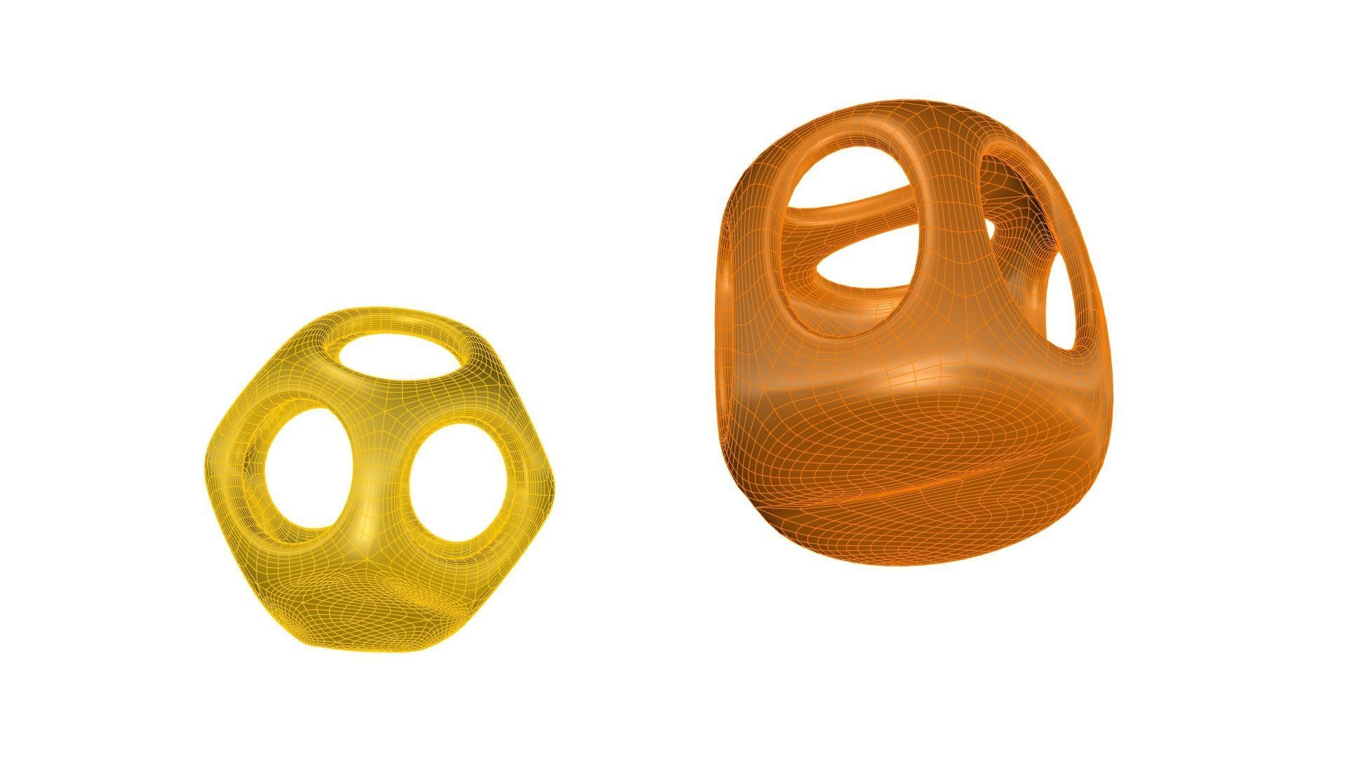 Geometric Containers Cage Vases 3D print model_45
