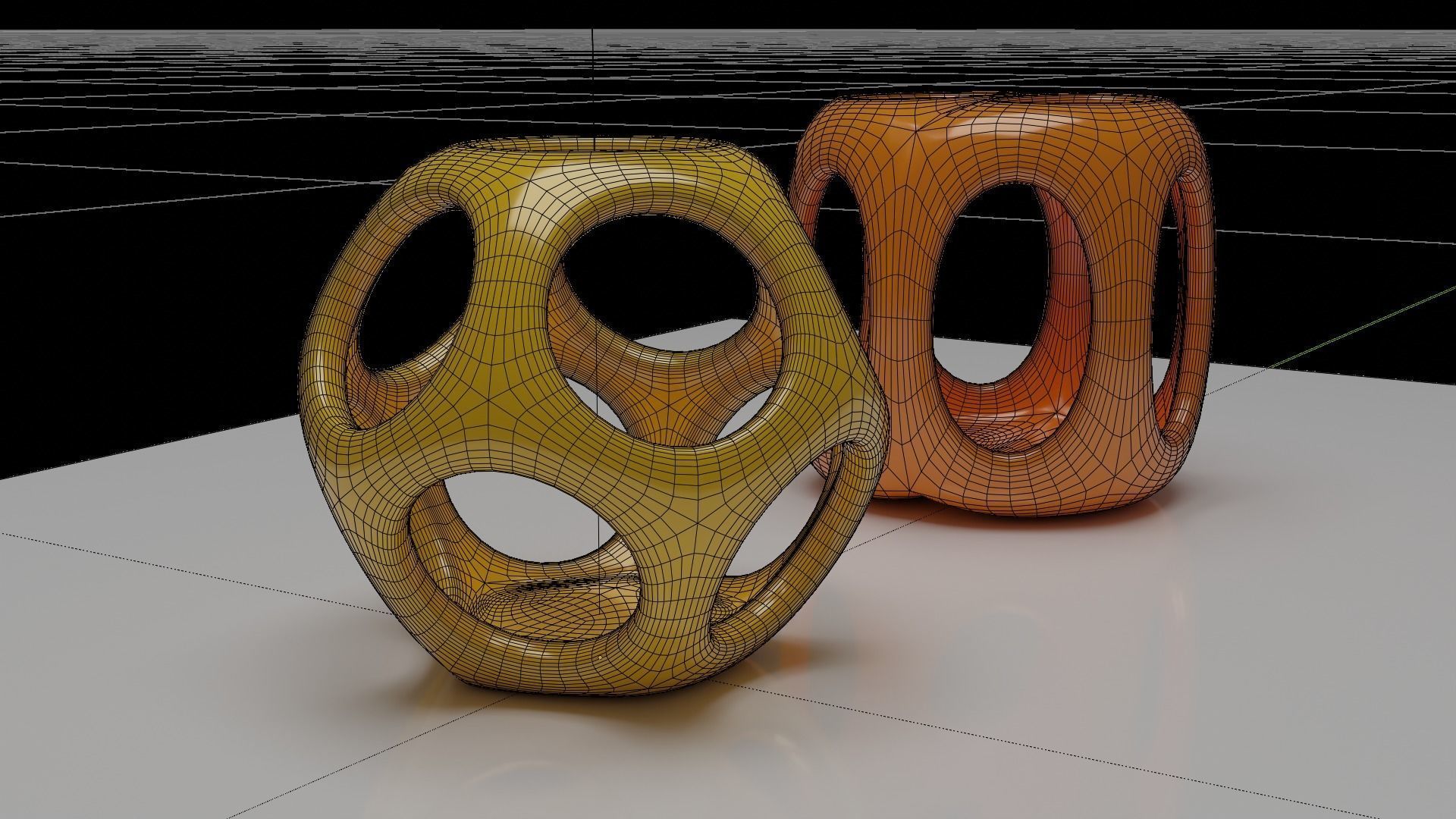Geometric Containers Cage Vases 3D print model_3
