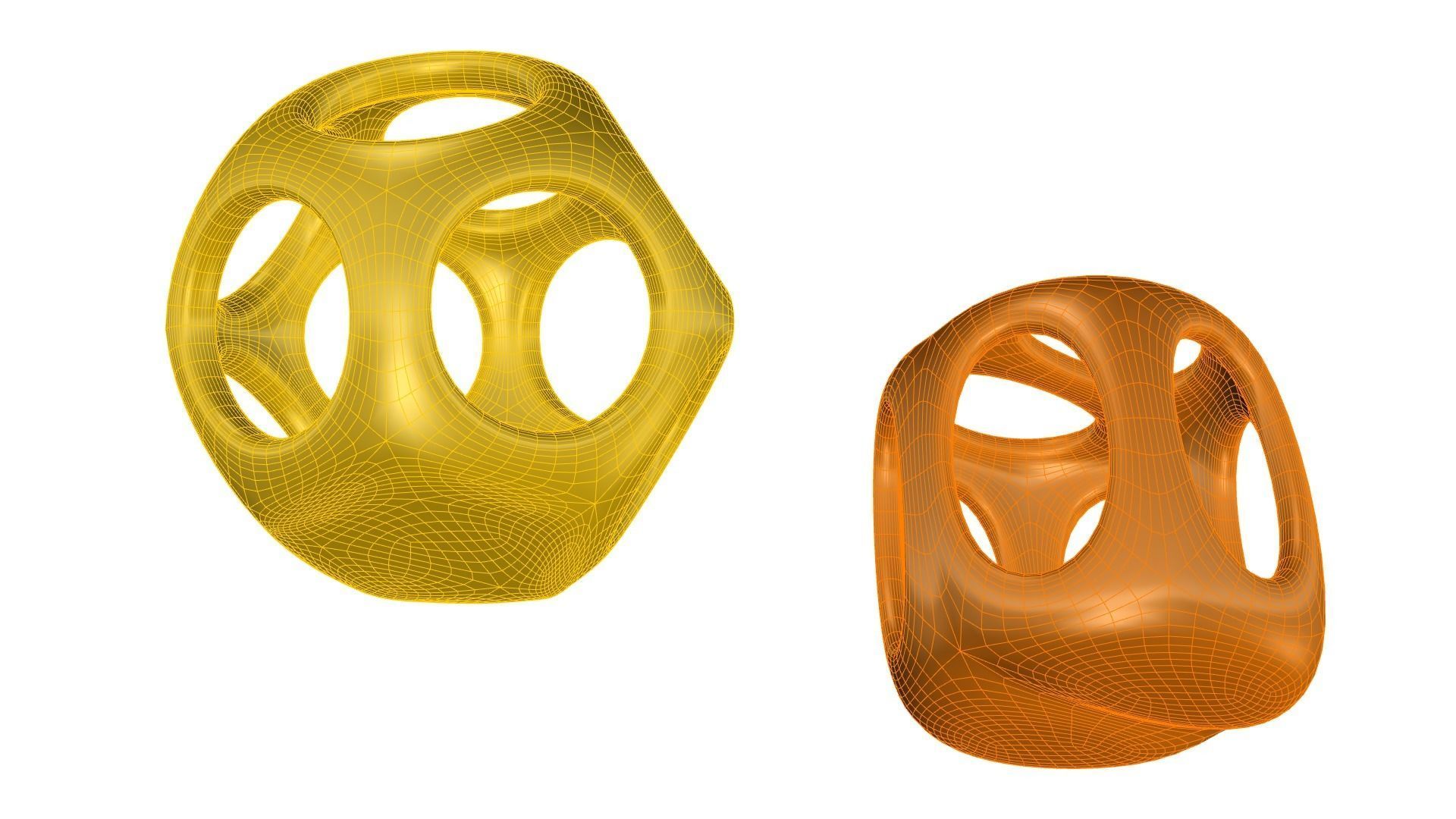 Geometric Containers Cage Vases 3D print model_43
