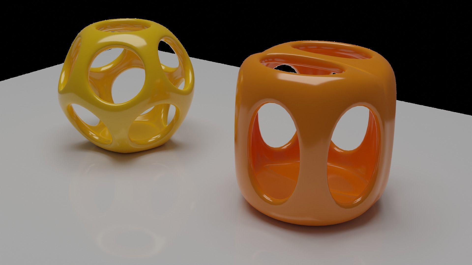 Geometric Containers Cage Vases 3D print model_6