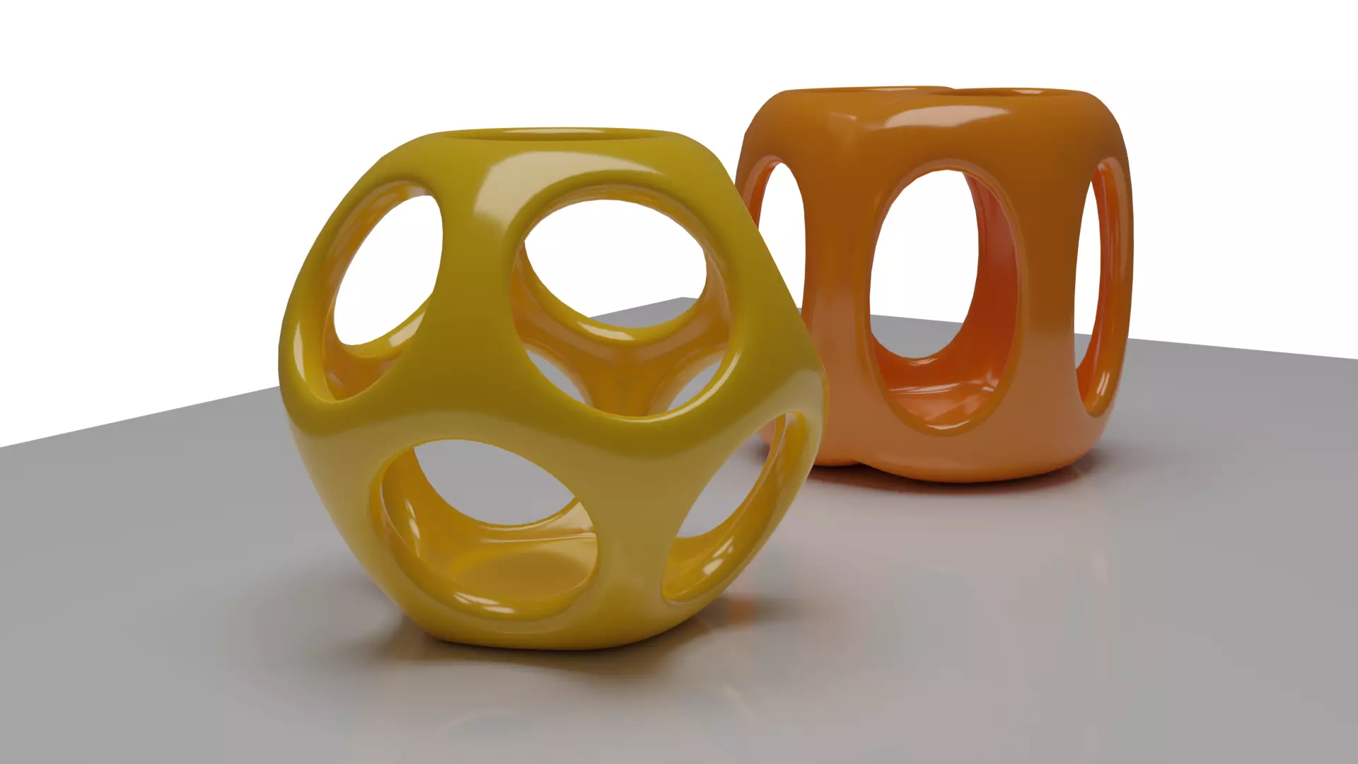 Geometric Containers Cage Vases 3D print model_0