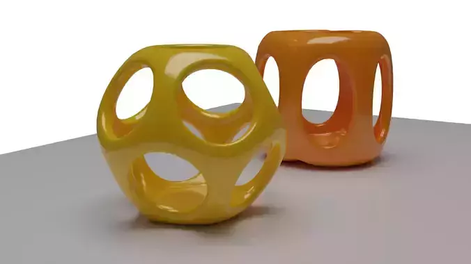 Geometric Containers Cage Vases 3D print model