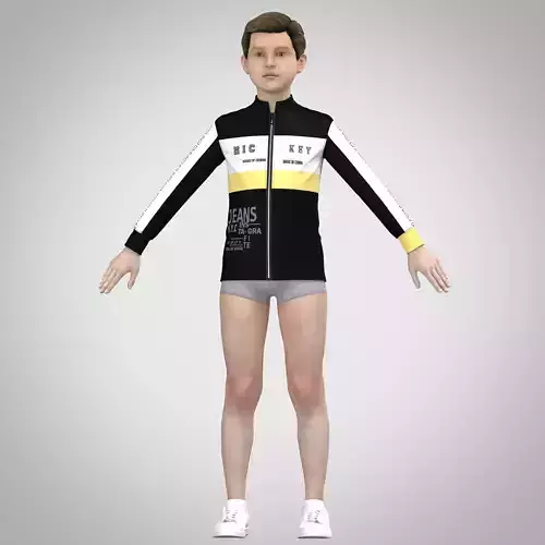 Kids Black and White Shirt and Jacket Low-poly 3D model   Low-poly 3D model
