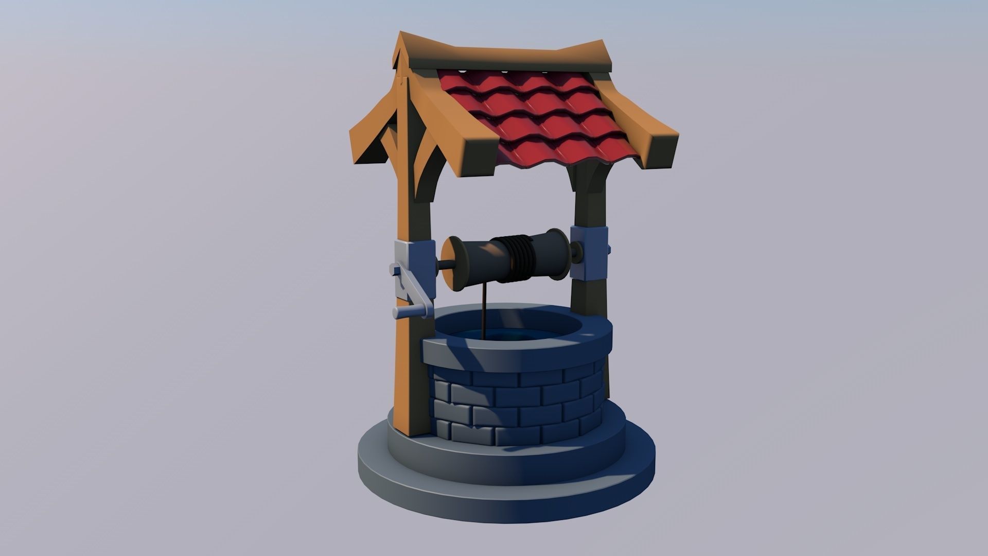Low Poly model of a Well Free low-poly 3D model_3