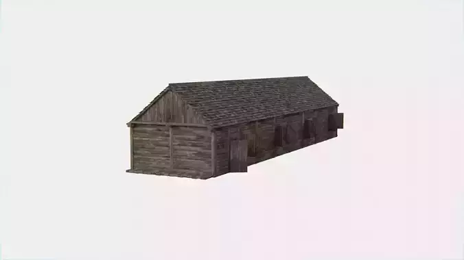 Old Wooden Medieval Building Shed 4
