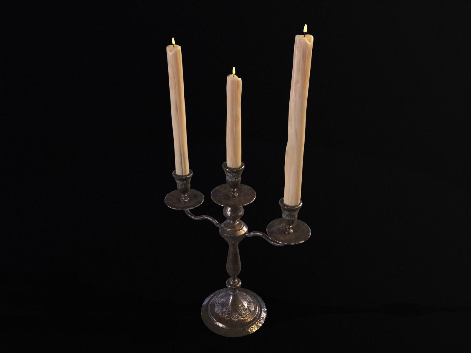 Iron Cased Three Point Candelabra Low-poly 3D model_18