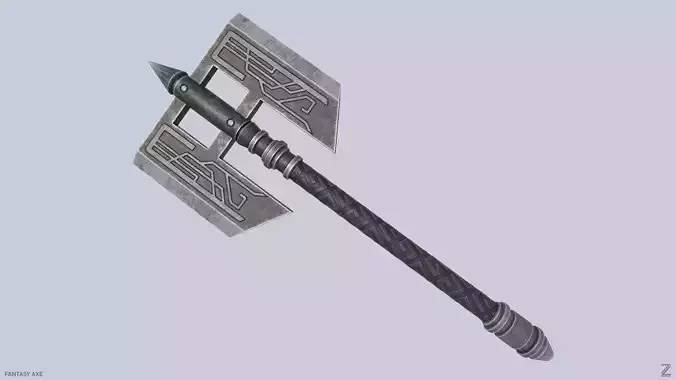 Fantasy axe Low-poly 3D model