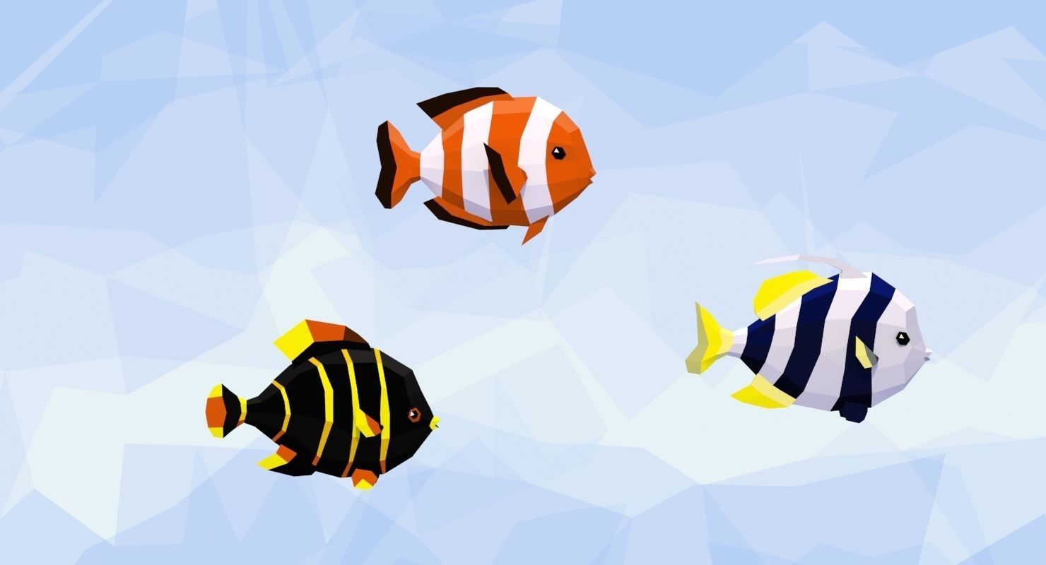 Fish Alive - Animated Polyart Fish with Unity Scripts Low-poly 3D model_8
