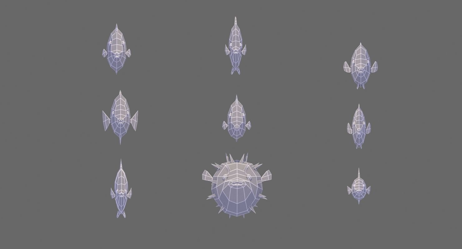 Fish Alive - Animated Polyart Fish with Unity Scripts Low-poly 3D model_6