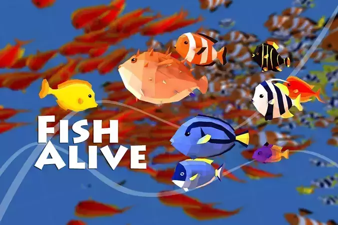 Fish Alive - Animated Polyart Fish with Unity Scripts Low-poly 3D model