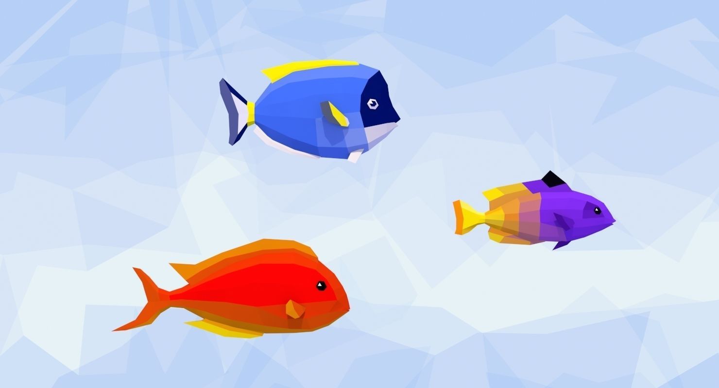 Fish Alive - Animated Polyart Fish with Unity Scripts Low-poly 3D model_10